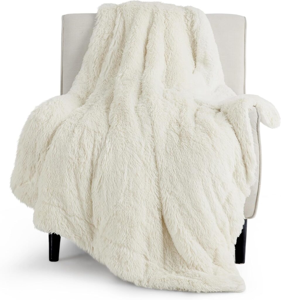 Faux fur blanket for reading nook